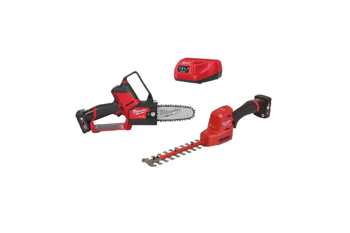 Milwaukee 4933493208 M12 FPP2OP2-642 Comboset 12V 4,0/6,0Ah Li-Ion - M12 FHS Snoeischaar + M12 FHT20 Heggenschaar 4933493208