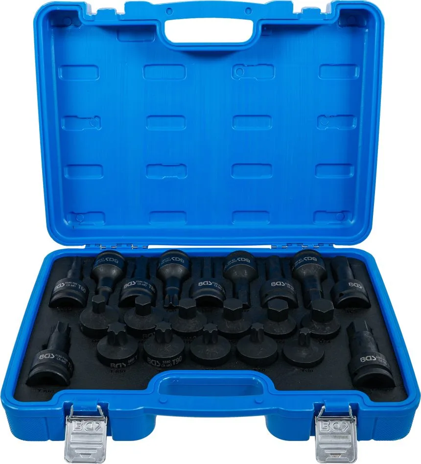 BGS 6185 Kracht dopsleutelbitset 20 mm (3/4") binnenzeskant, T-profiel (voor Torx) 22-delig