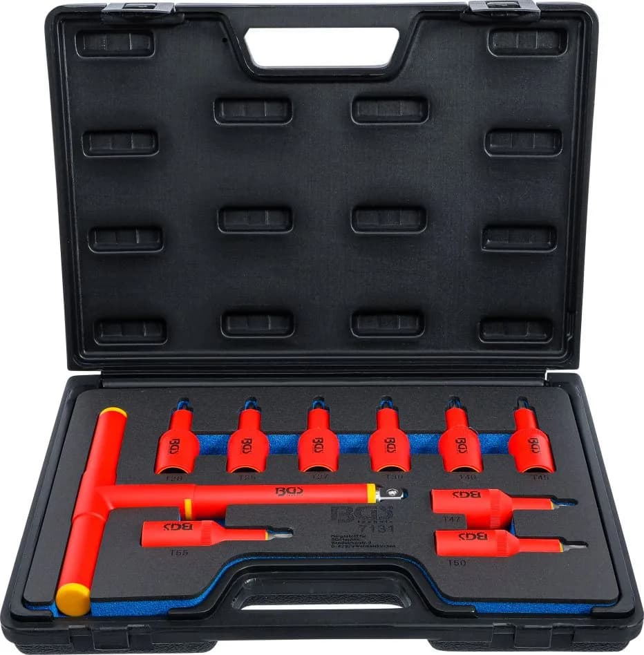 BGS 7131 VDE-dopsleutelbitset aandrijving binnenvierkant 12,5 mm (1/2") T-profiel (voor Torx) T20 - T55 10-delig