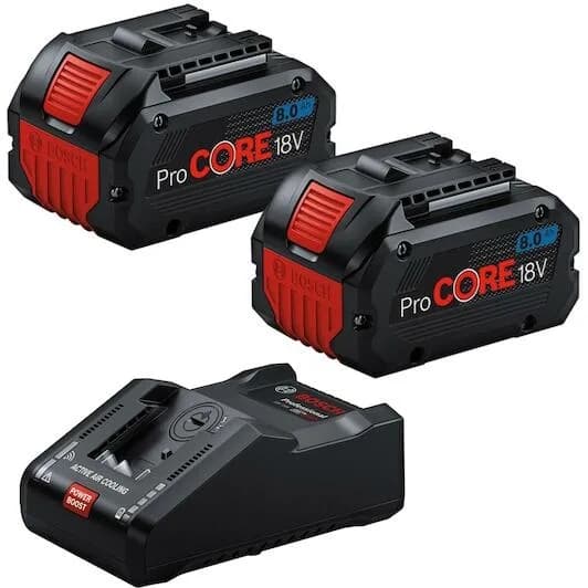 Bosch Blauw Accessoires 1600A02T5P 2 x Accu ProCore 18V 8.0Ah + Lader GAL 18V-160 Professional