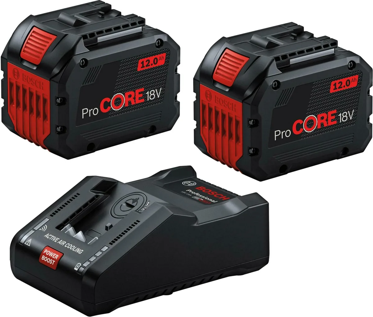 Bosch Blauw Accessoires 1600A02T5W 2 x Accu ProCore 18V 12.0Ah + Lader GAL 18V-160 Professional