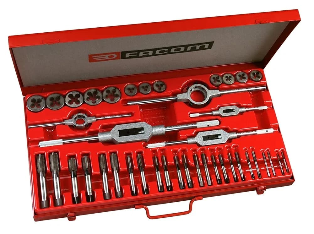 Facom 221.227SJ2 Set met tappen, snijplaten en snijplaathouders