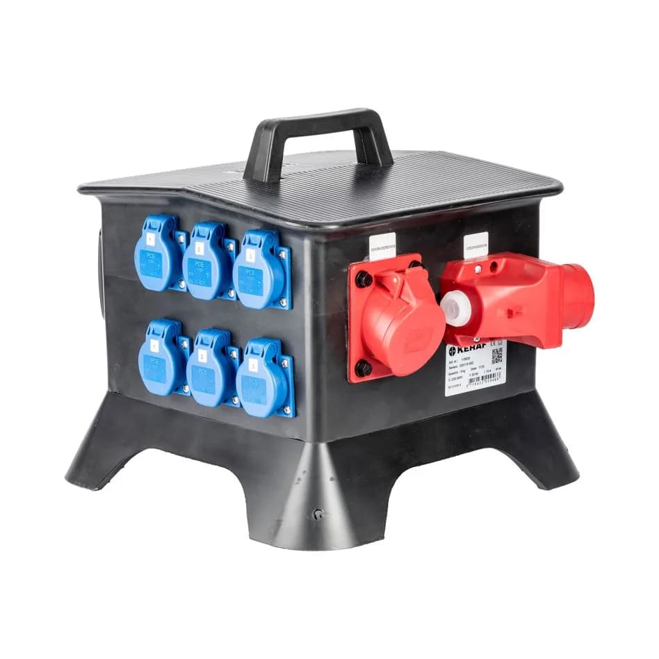 Keraf 104944 KE05 Verdeelkast 16A met doorlus 32A