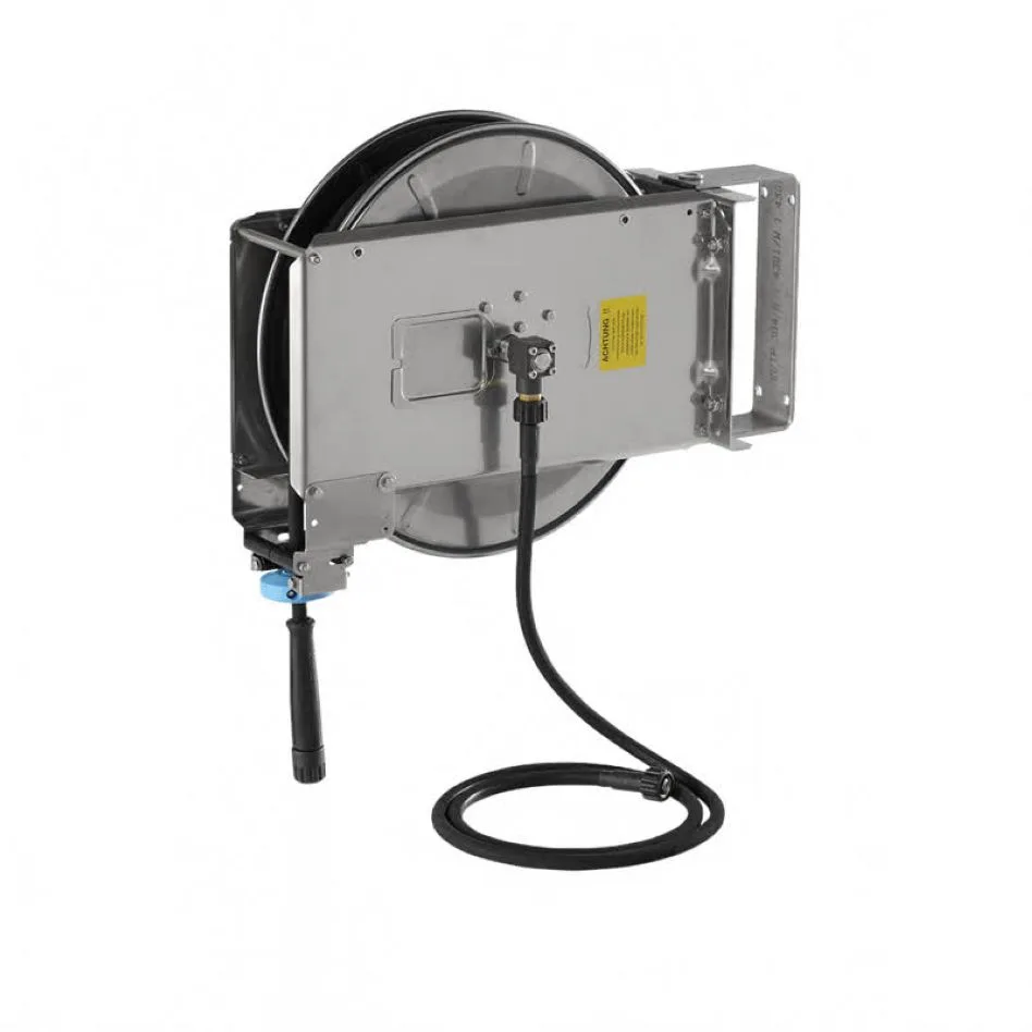 Kränzle Accessoires 41268.1 Oproller auto 20M inox 3/8" ST20/10E incl. 20M HD-slang met swivel, 2M verbindingsslang en zwenkvoet