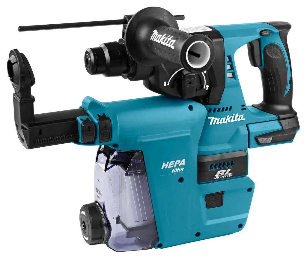 Makita DHR242ZJW Combihamer 18 Volt Body + DX06 ingebouwde afzuiging excl. accu"s en lader