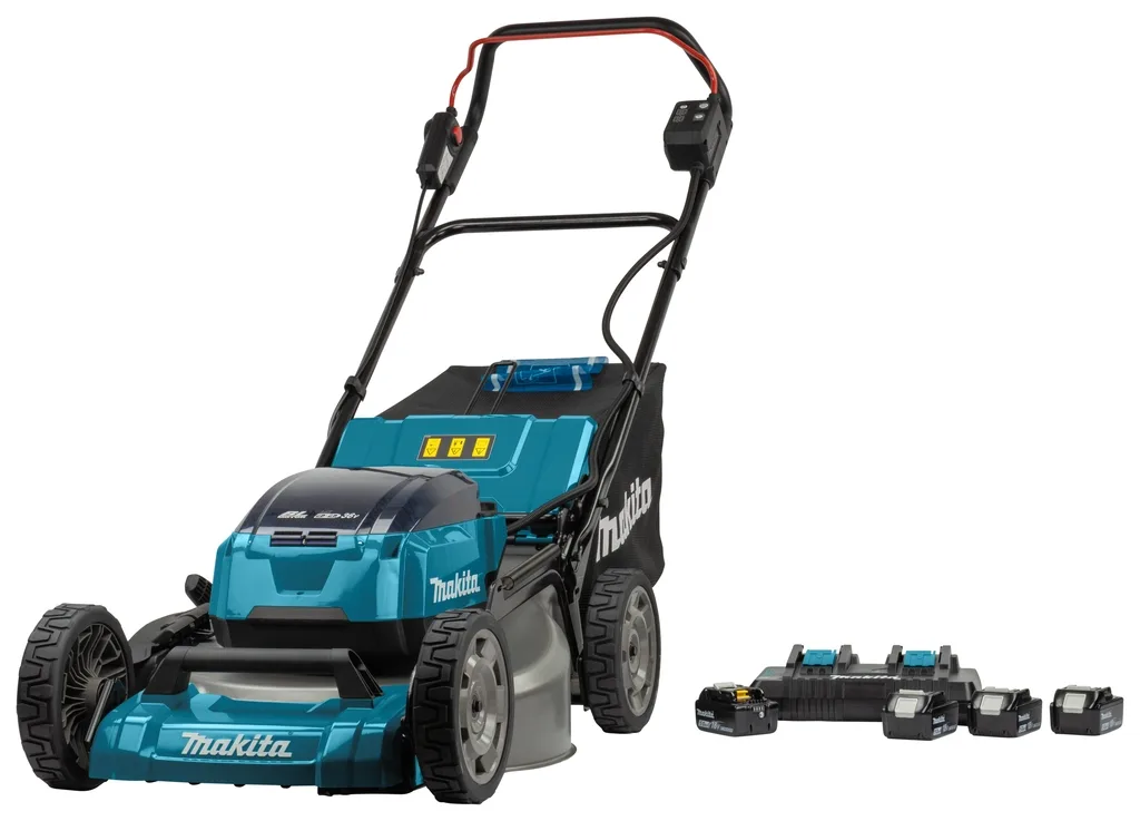 Makita DLM530PT4 Accu-grasmaaier 53 cm 2 x 18V met 4 x 5.0Ah Li-Ion accu's en dubbellader