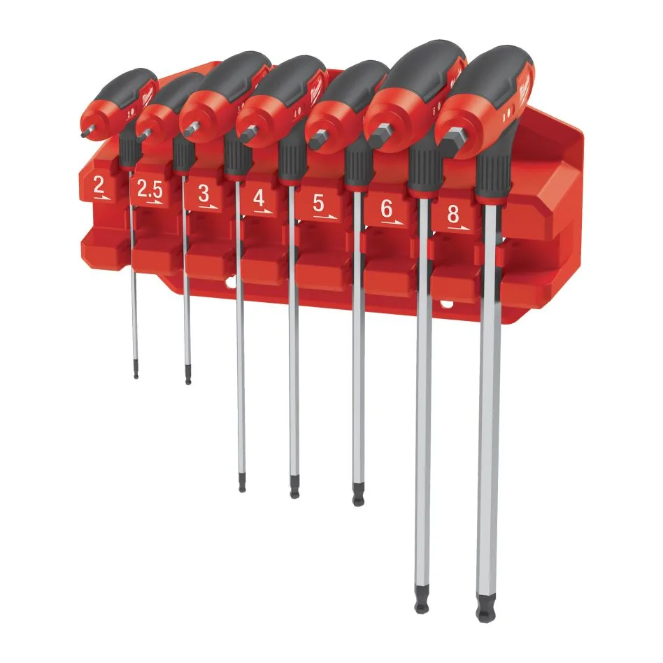 Milwaukee Accessoires 4932498677 Inbussleutelset comfortabele grip inclusief opbergrek 7-delig