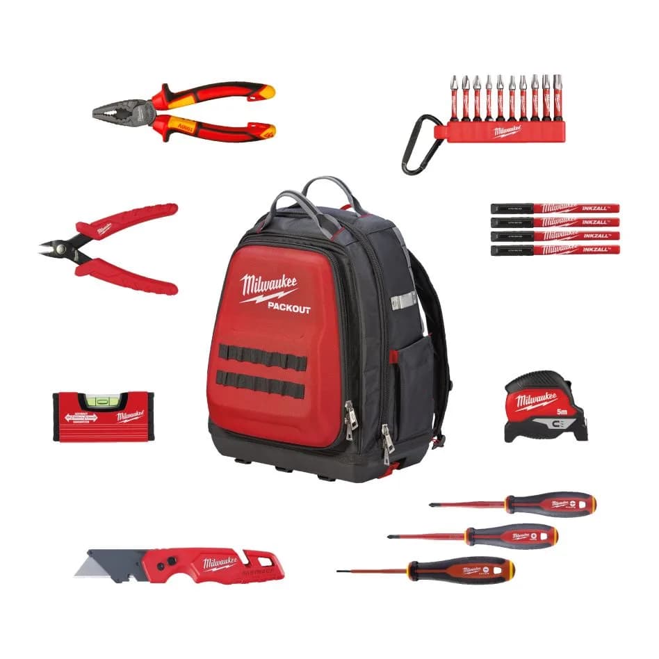Milwaukee Accessoires 4932501189 Elektriciensset in PACKOUT rugzak 23-delig