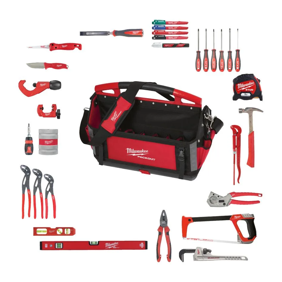 Milwaukee Accessoires 4932501191 Loodgieterset in PACKOUT 50 cm Tote Toolbag 38-delig
