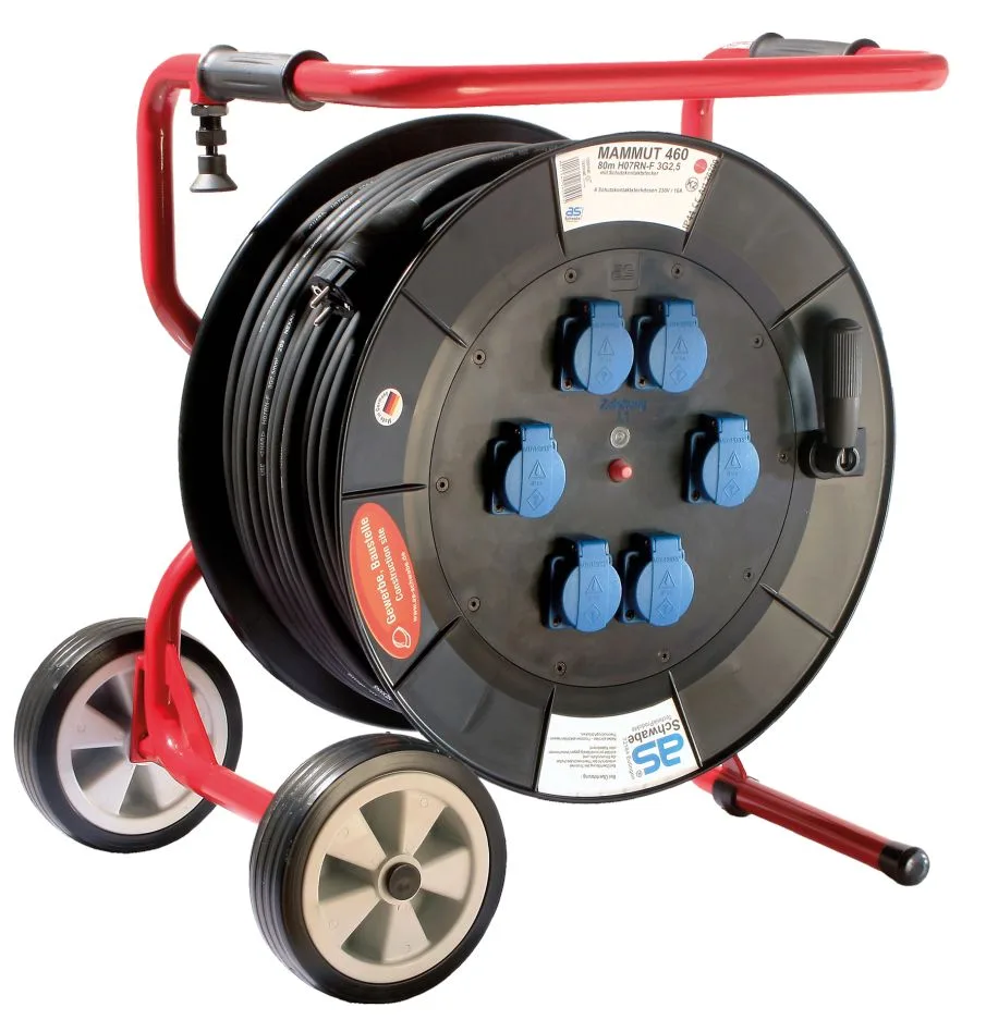 Schwabe 26200 Verrijdbare Mammoet Haspel 230V/16A H07RN-F 3G2,5 80m